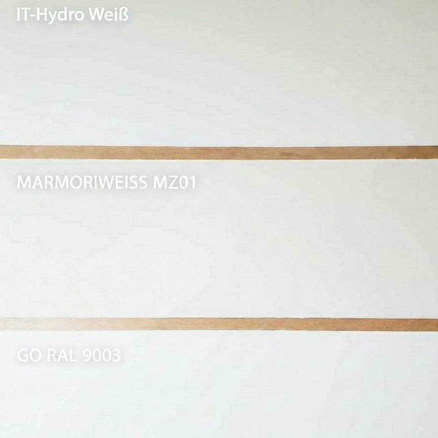 Verschiedene Weißtöne beim Mikrozement